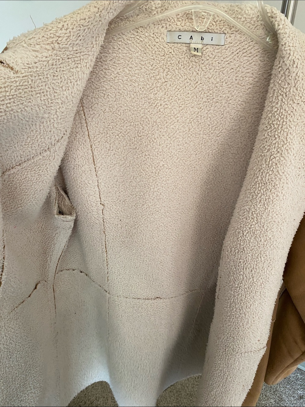 CAbi Camel Faux-Suede Teddy Trim Jacket - Picture 4 of 4